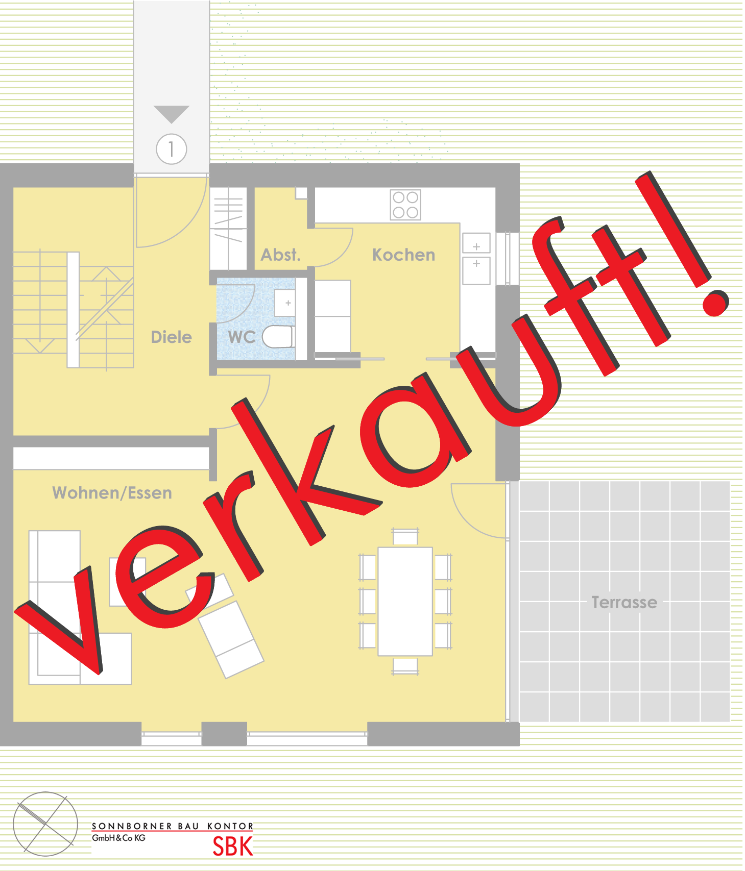 Grundriss Wohnung 1 Objekt Haeselerstraße 1 + 3 in Wuppertal Vohwinkel